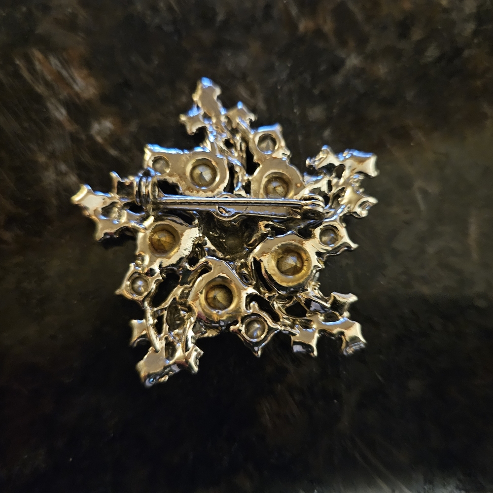 Iridescent Snowflake Brooch - Picture 2 of 3